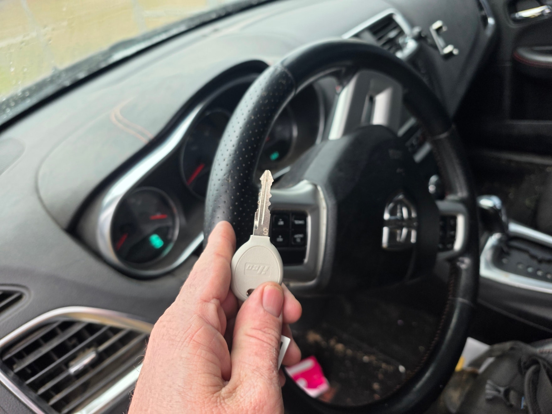 Car key inside vehicle