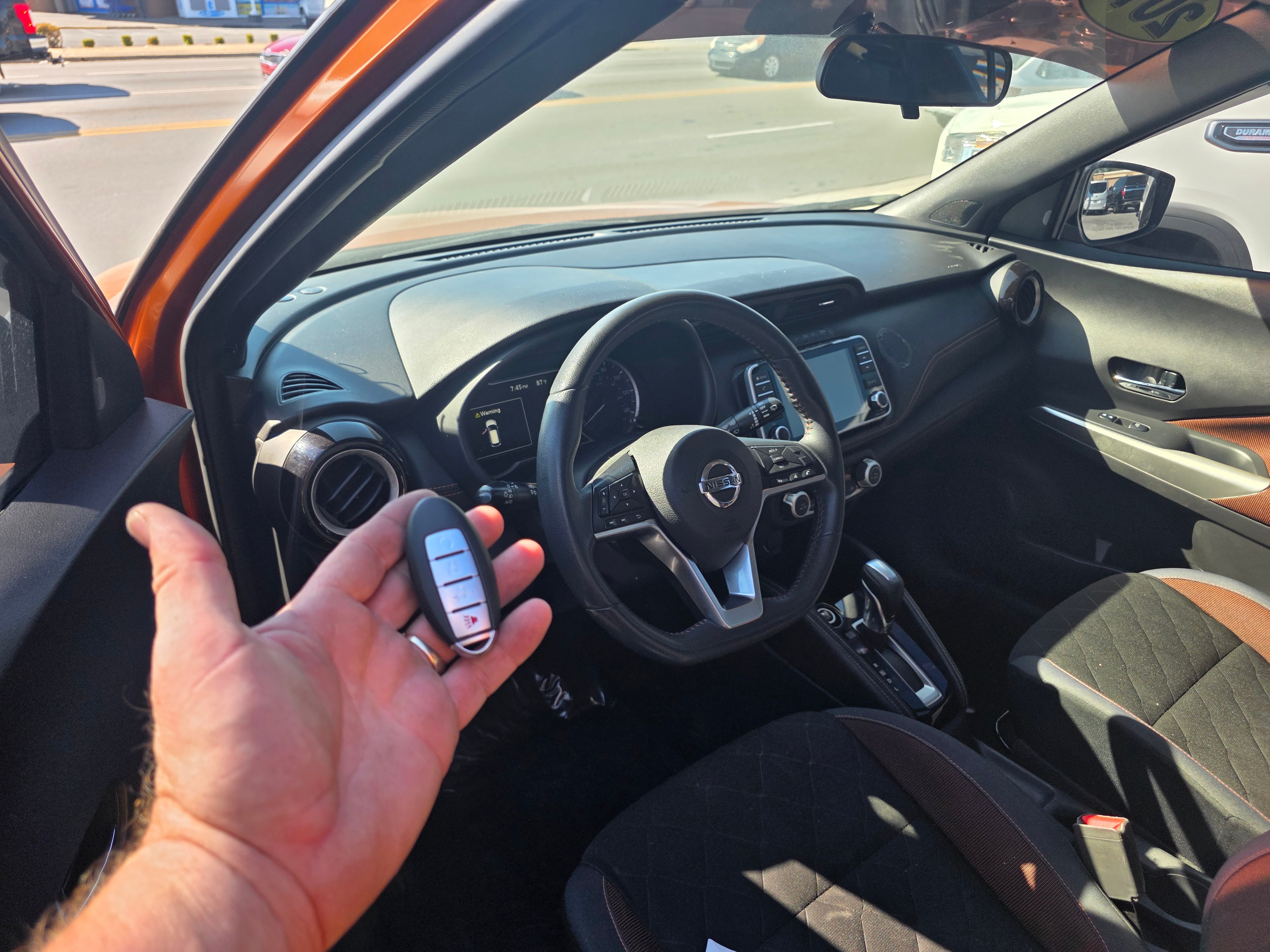 Car key fob inside vehicle