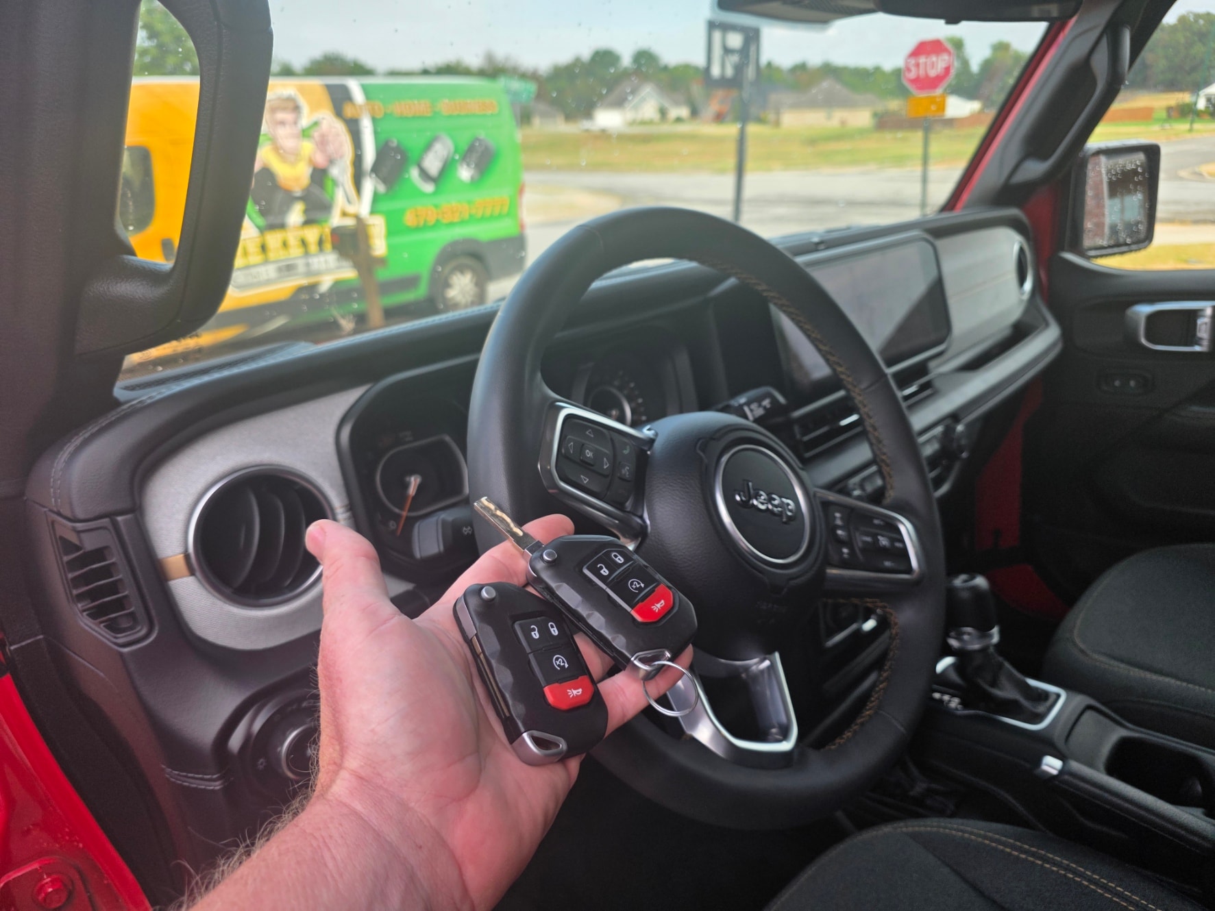 Car key fob inside vehicle