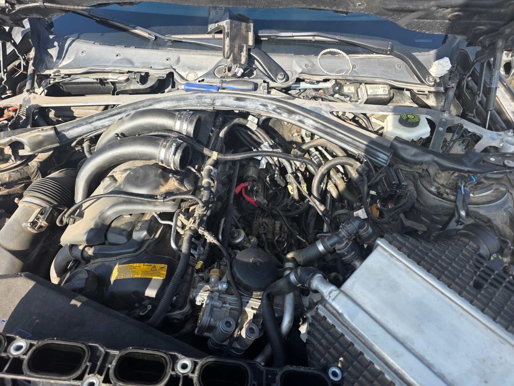 Car engine with turbo intake